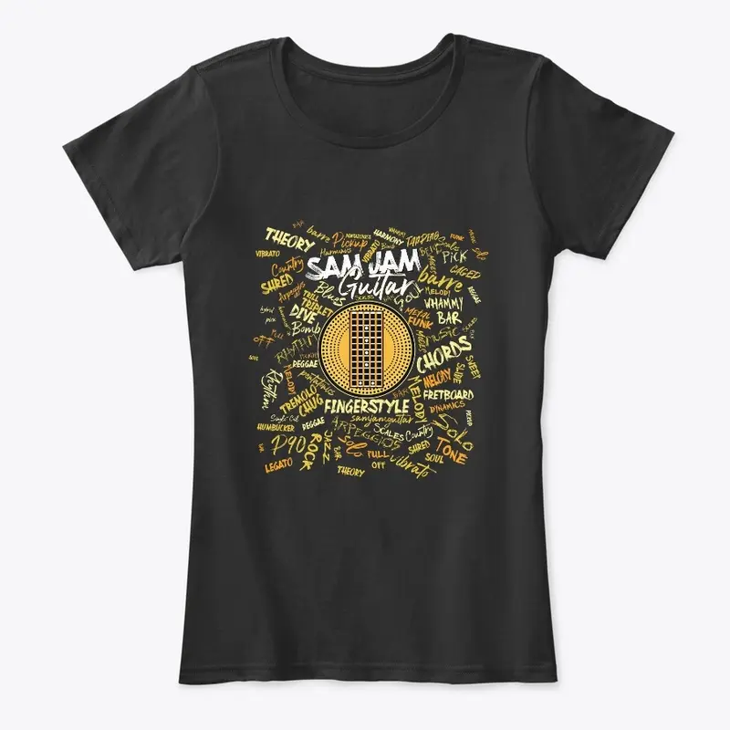 SAMJAMGUITAR (typography Design yellow)