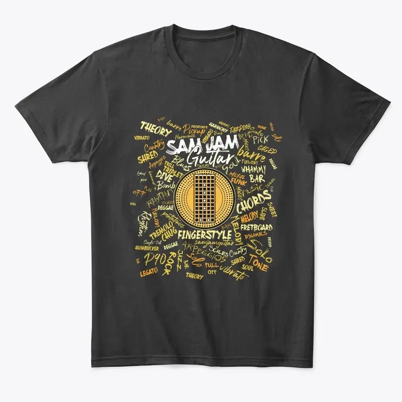 SAMJAMGUITAR (typography Design yellow)