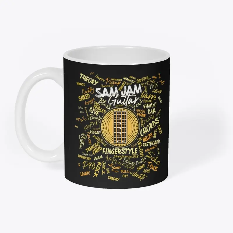 SAMJAMGUITAR (typography Design yellow)